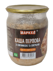 Каша МАКРО 2019, перлова група, свинина, 525 г, скляна банка. ДСТУ 4607:2006